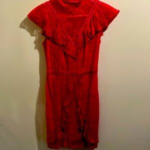 -pretty pink lace dress size xs sheer lace neck great for Valentines 💌